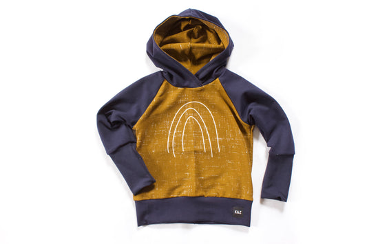 1-3y Mustard Rainbow Hoodie