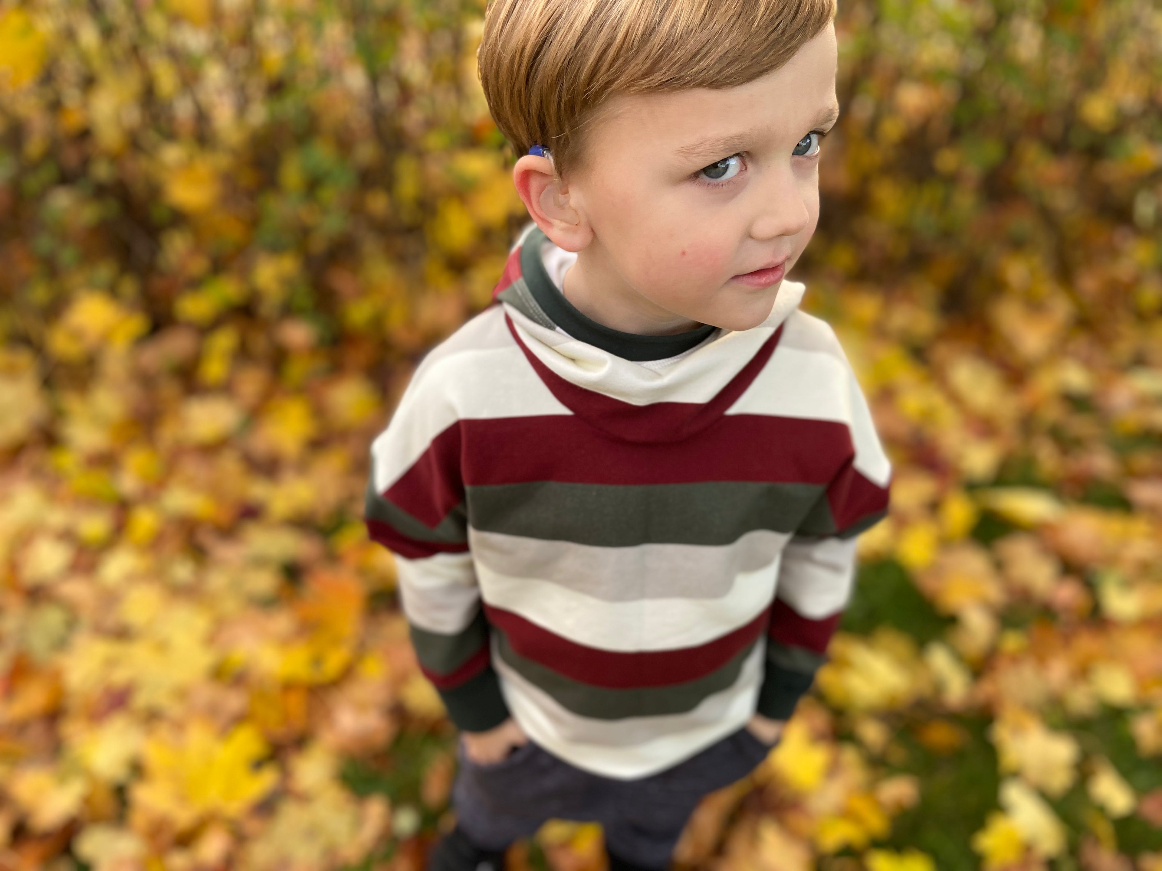 3-6y Holiday Stripe Slouchy Hoodie - Grow With Me