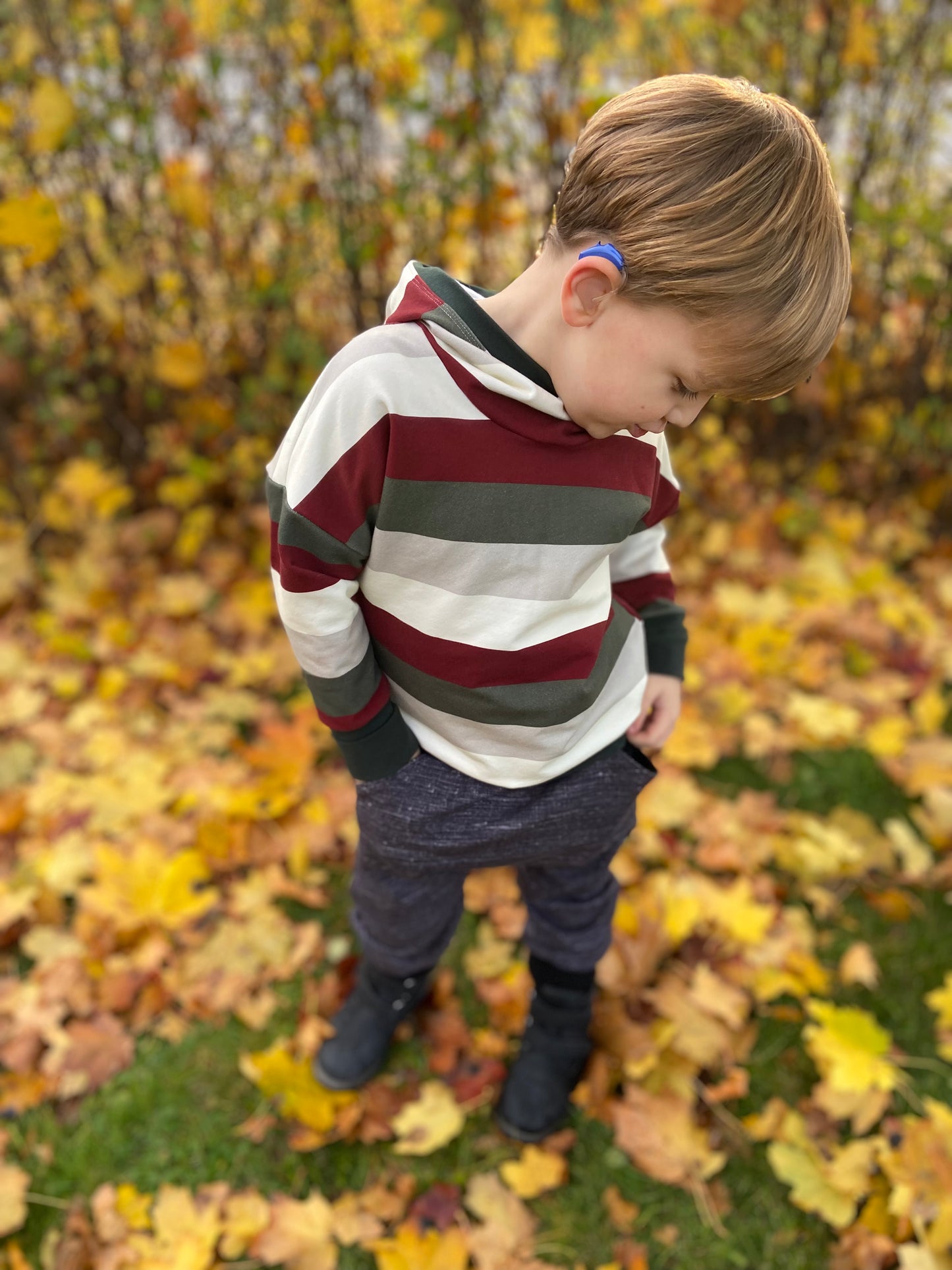 Holiday Stripe Slouchy Hoodie - Grow With Me