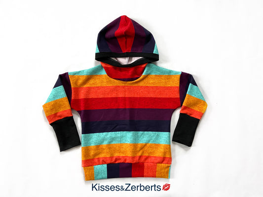 Slouchy Grow Hoodie - Vibrant Stripes