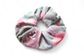 Grey Watercolour Floral Scrunchie
