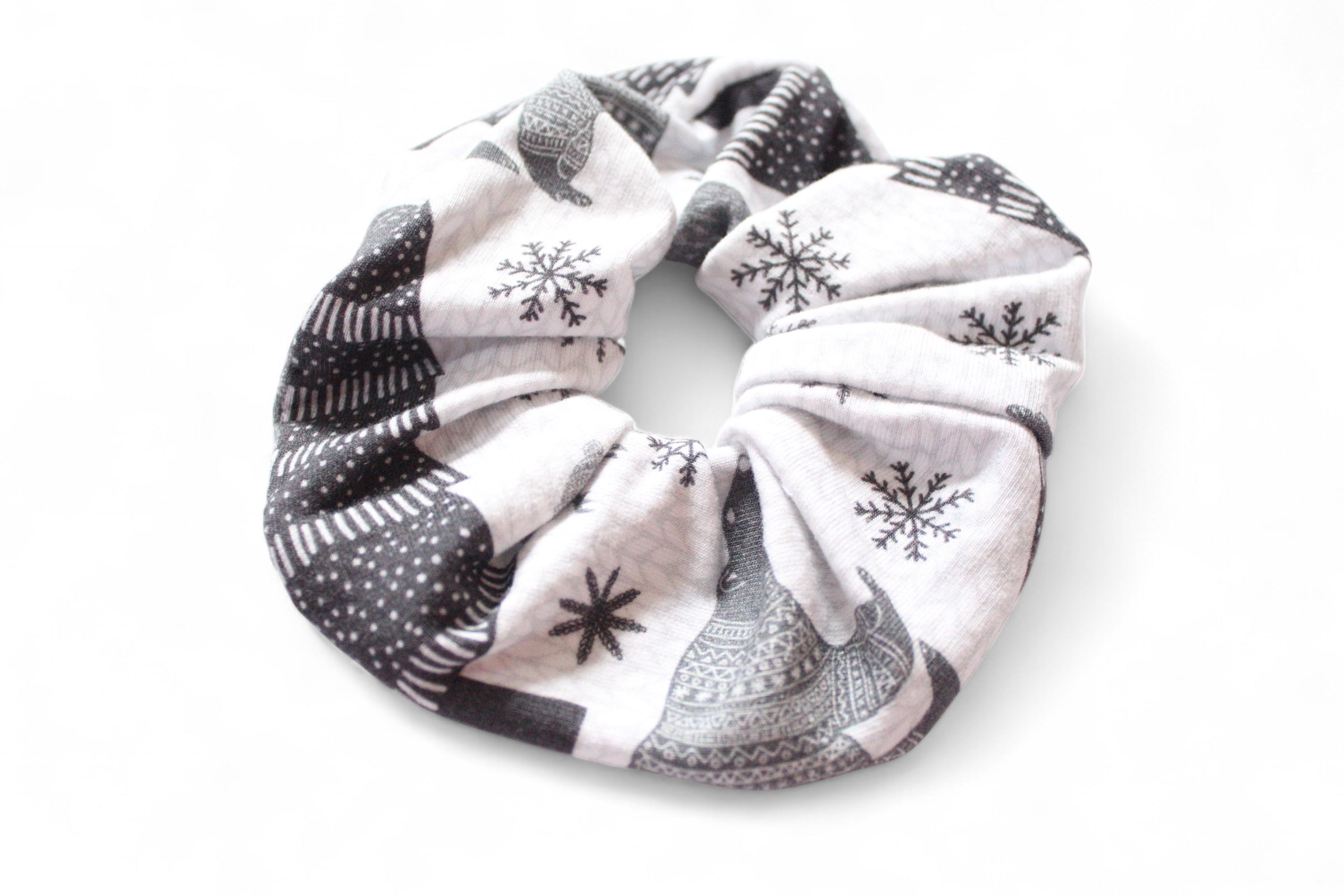 White Winter Scrunchie