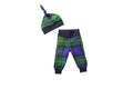 0-3m NS Plaid Jogger & Knot Hat Set