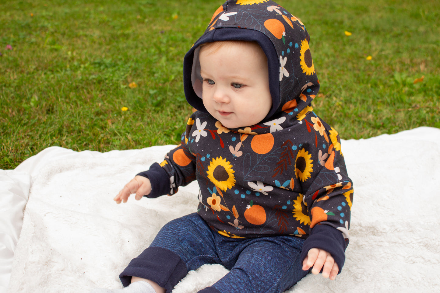 Sunflower Floral Slouchy Hoodie - Grow With Me