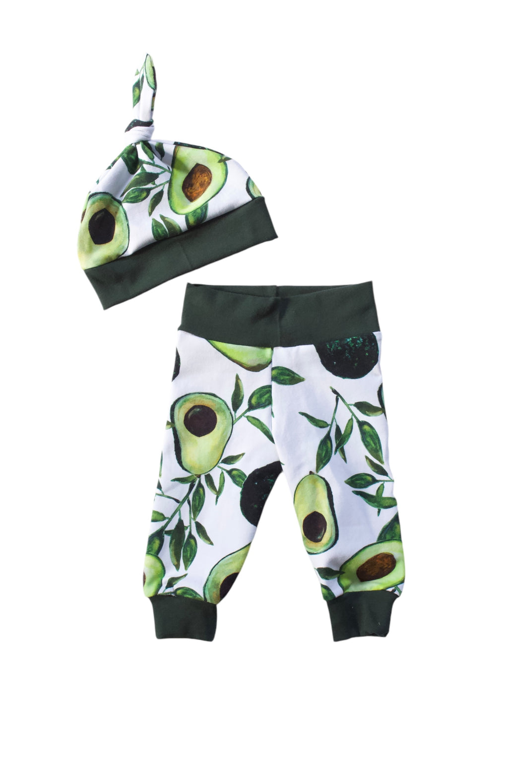 0-3m Avocado Jogger & Knot Hat Set