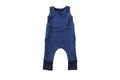 3-12m Navy Denim Look Overall Pants Romper - Grow With Me