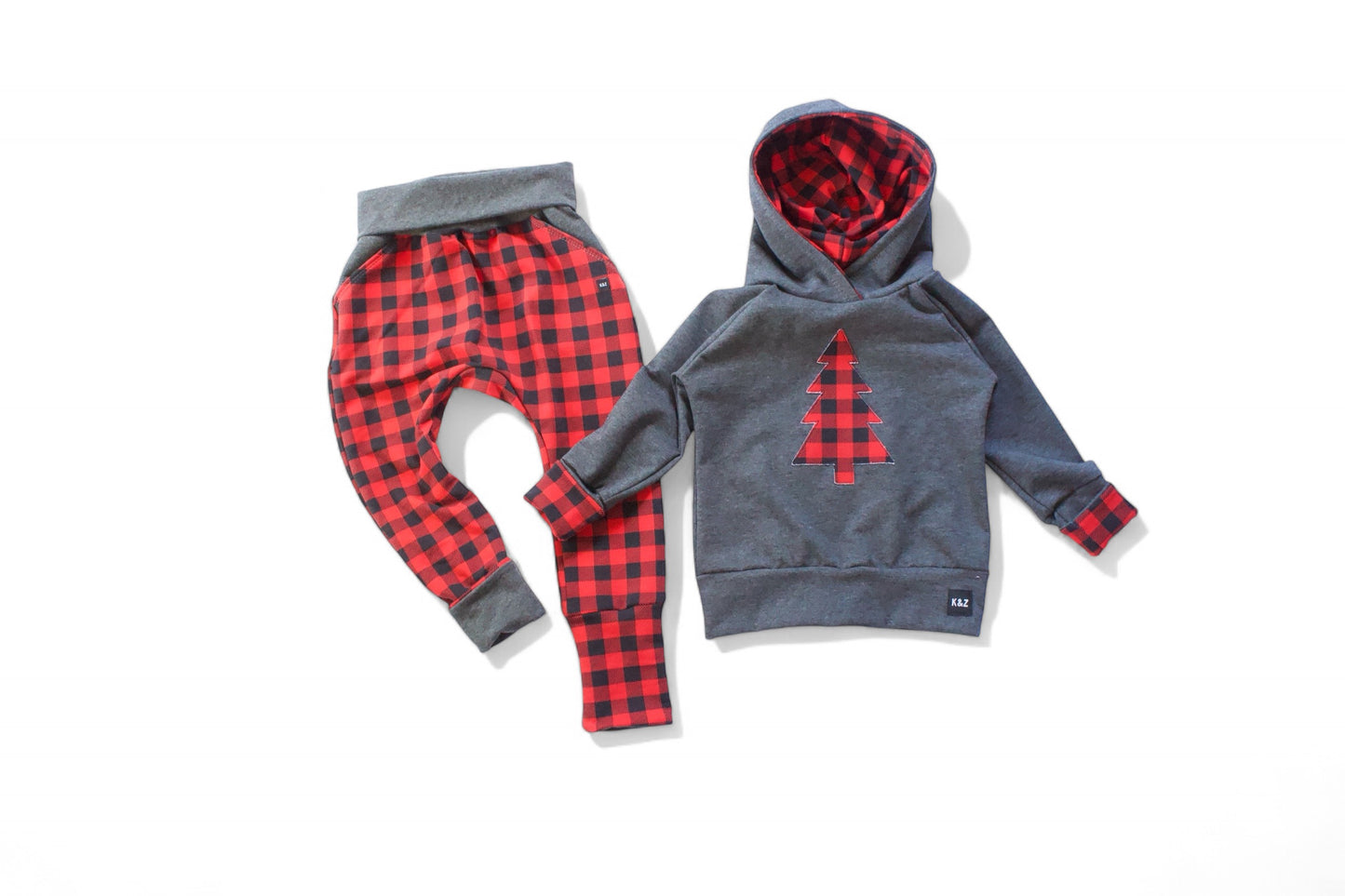 Red Buffalo Plaid Holiday Outfit - Grow With Me