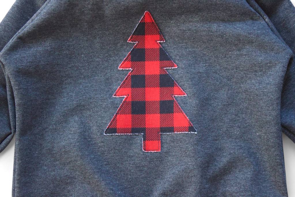 3-6y Red Buffalo Plaid Holiday Hoodie- Grow With Me