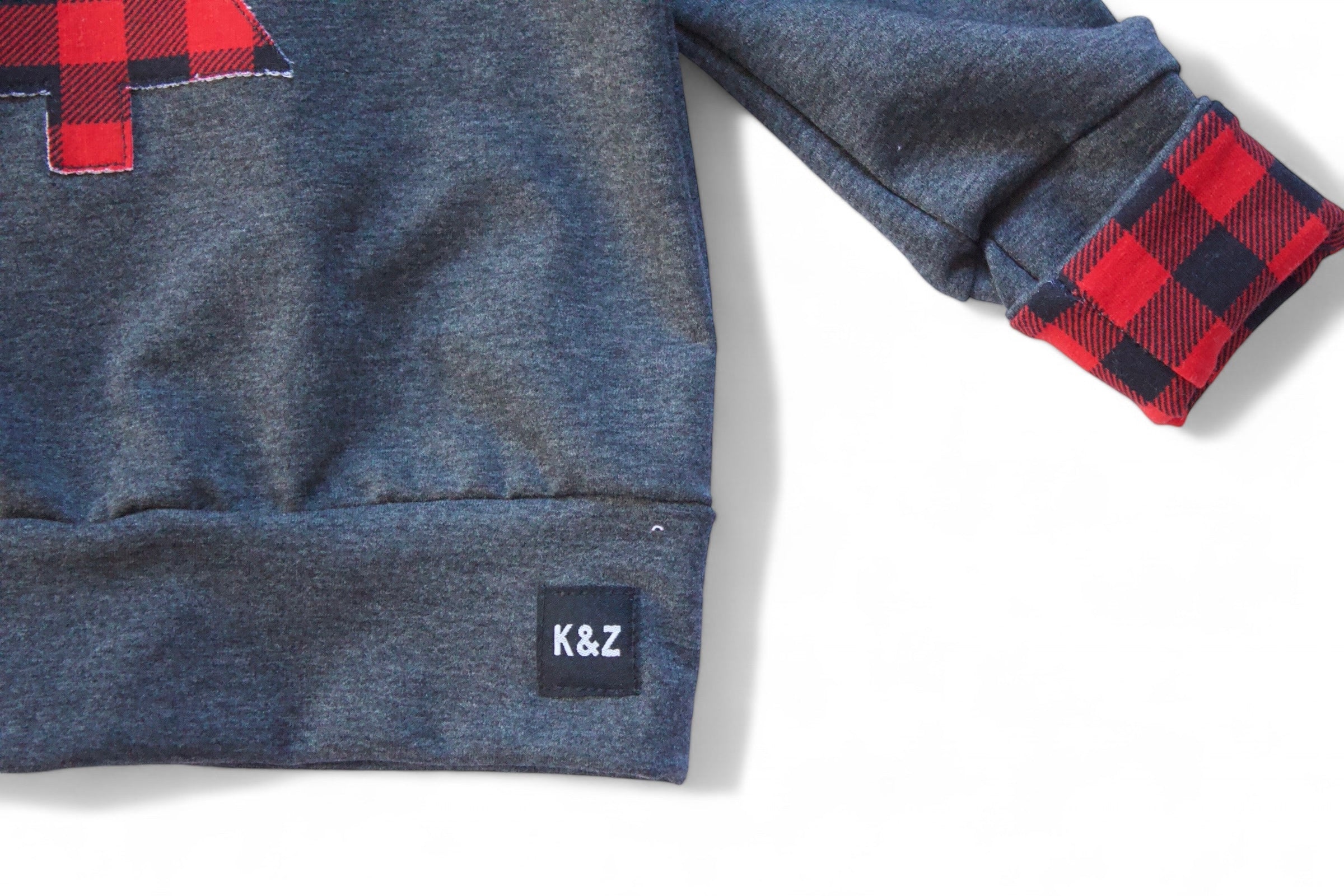 3-6y Red Buffalo Plaid Holiday Hoodie- Grow With Me