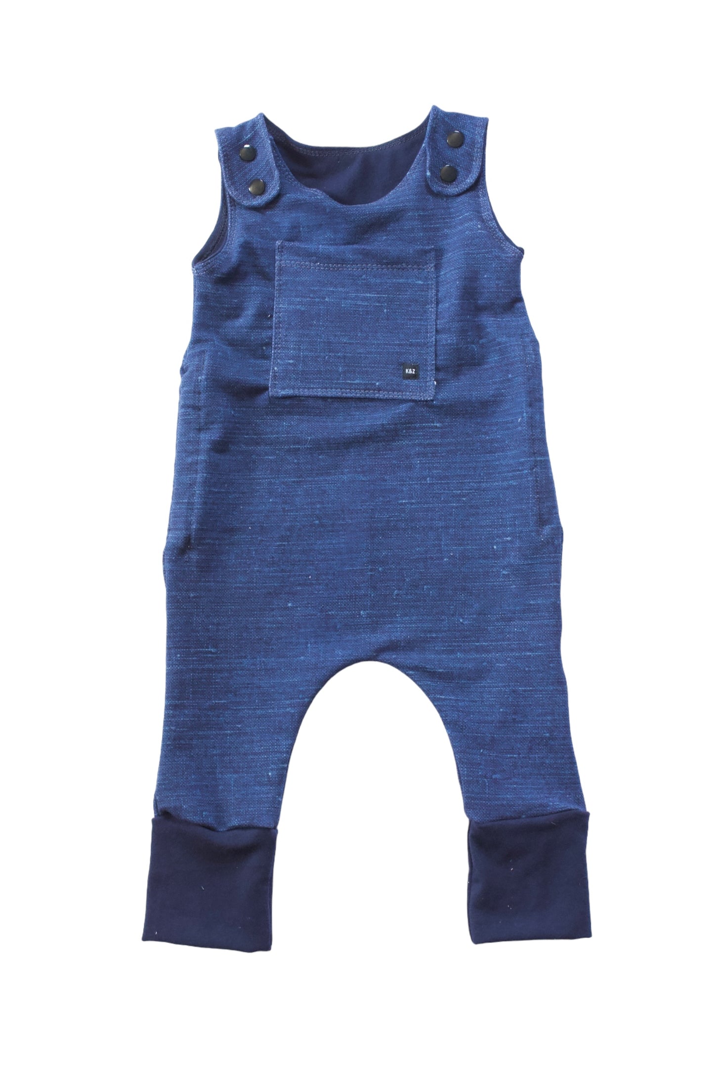 Denim Look Overall Romper - Grow With Me