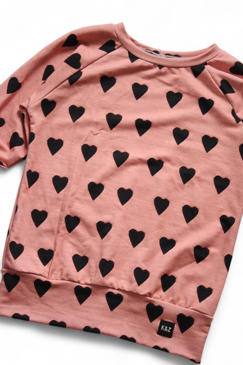 7-10y Black Hearts Slouchy Sweater