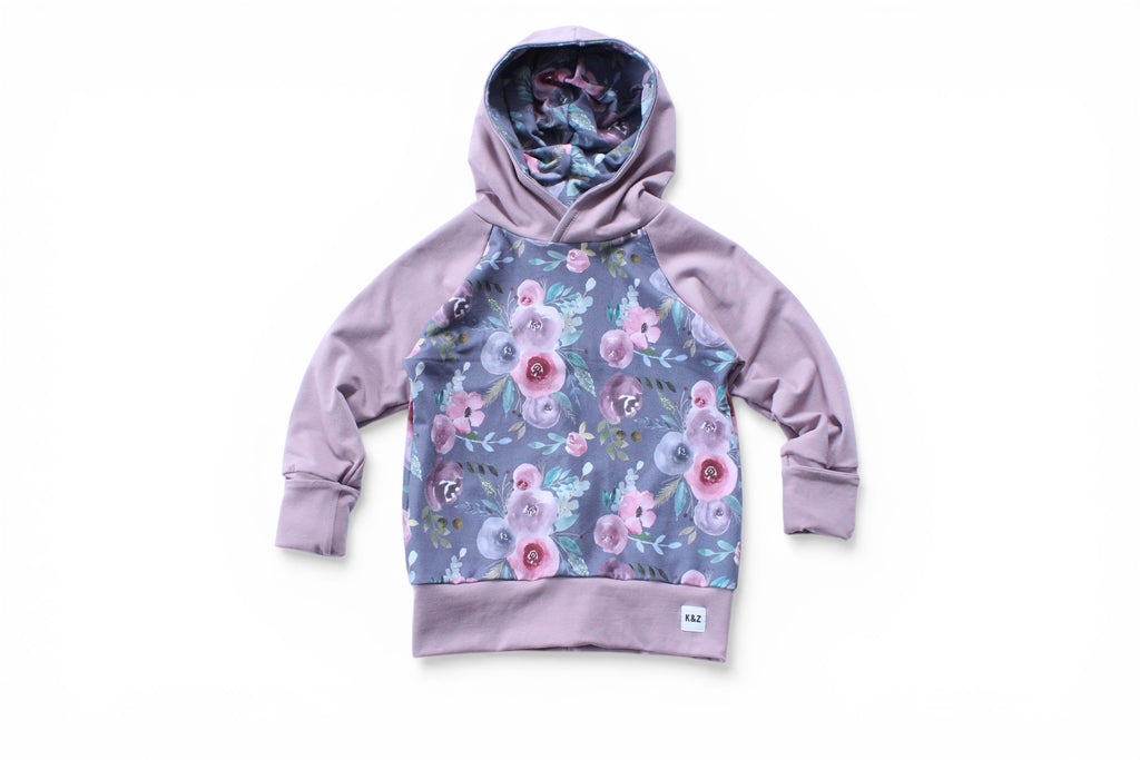 3-6y Watercolour Floral Hoodie - Grow With Me