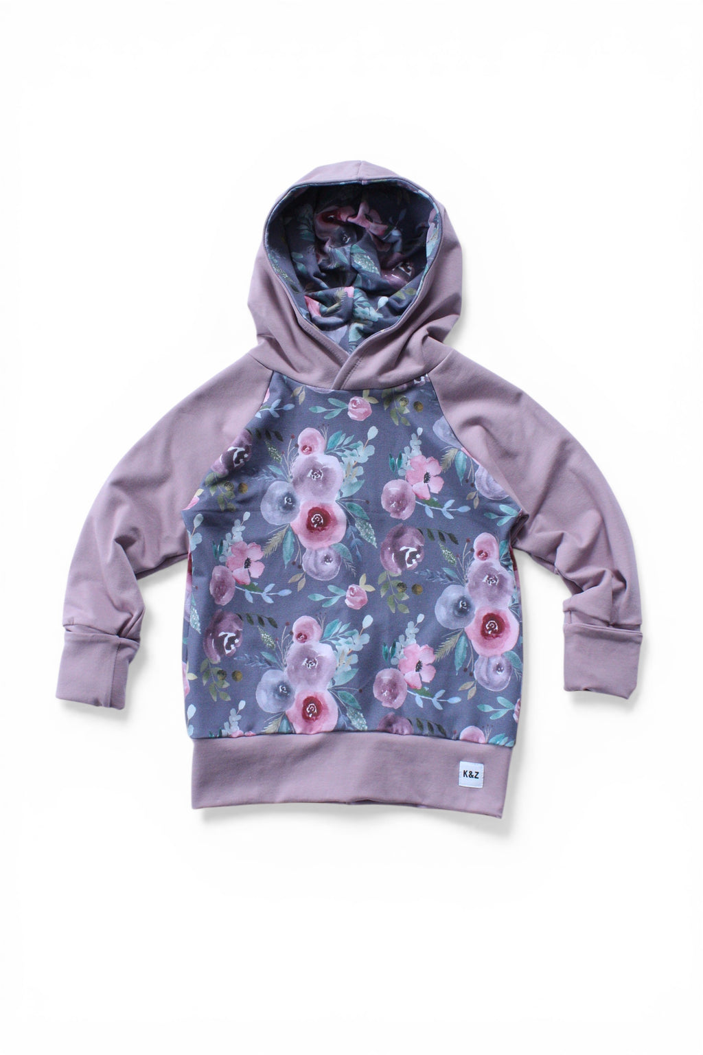 3-6y Watercolour Floral Hoodie - Grow With Me