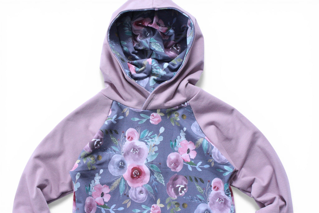 3-6y Watercolour Floral Hoodie - Grow With Me
