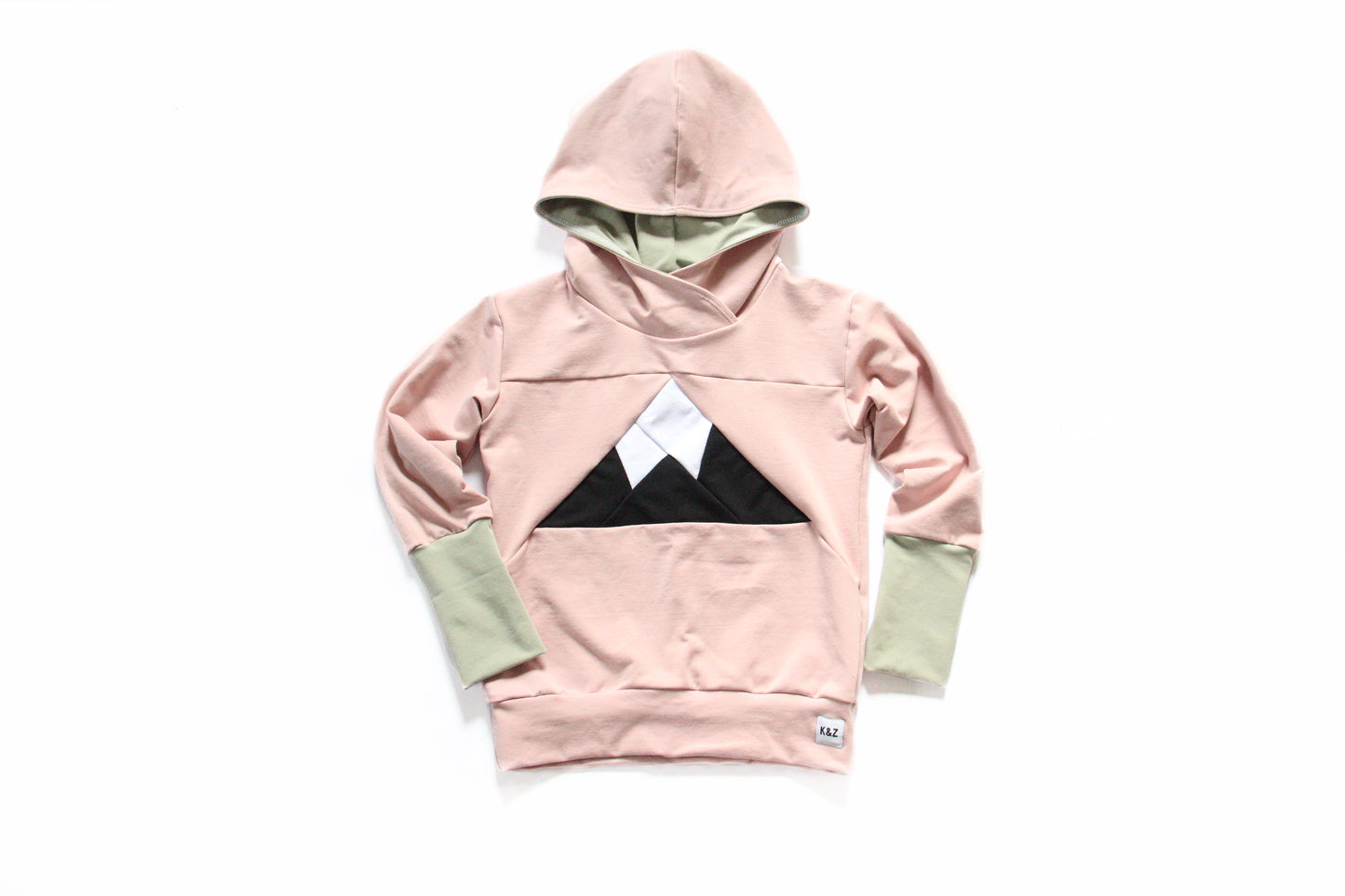 Pink/Sage Mountain Front Hoodie - Grow With Me