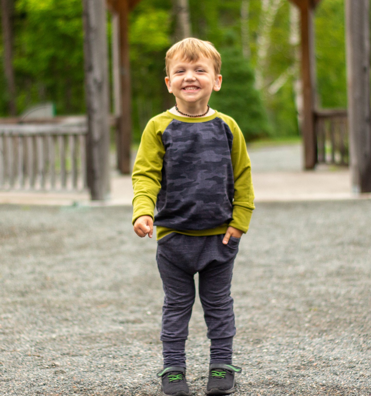 Black Textured Camo Sweater - Grow With Me