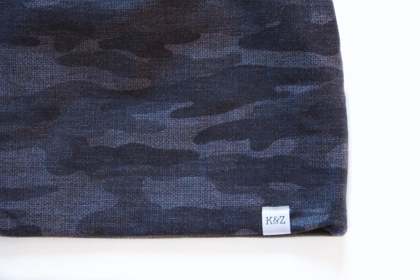 Black Textured Camo Slouchy Beanie