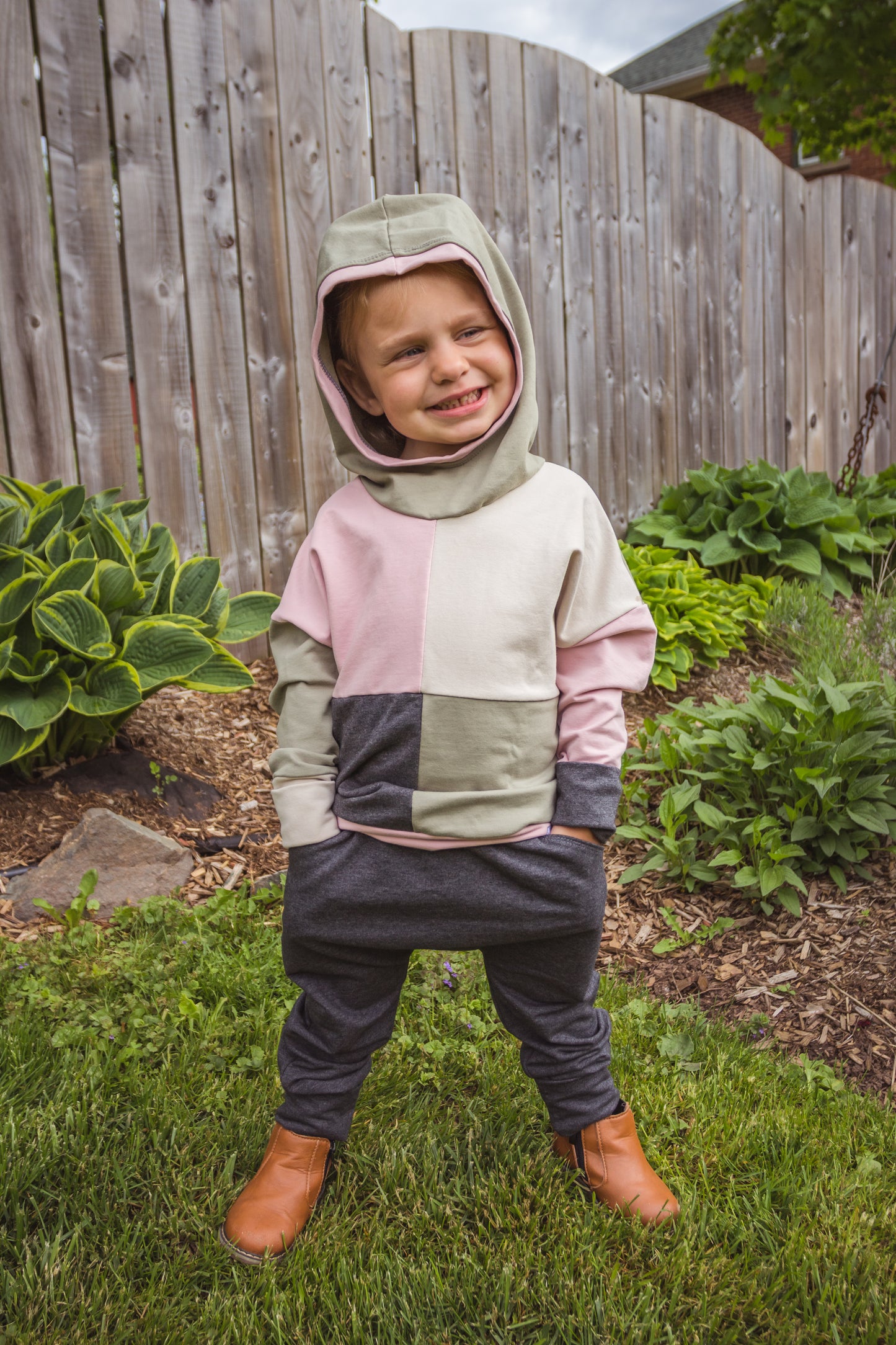 Neutral Girl ColourBlock Hoodie - Grow With Me