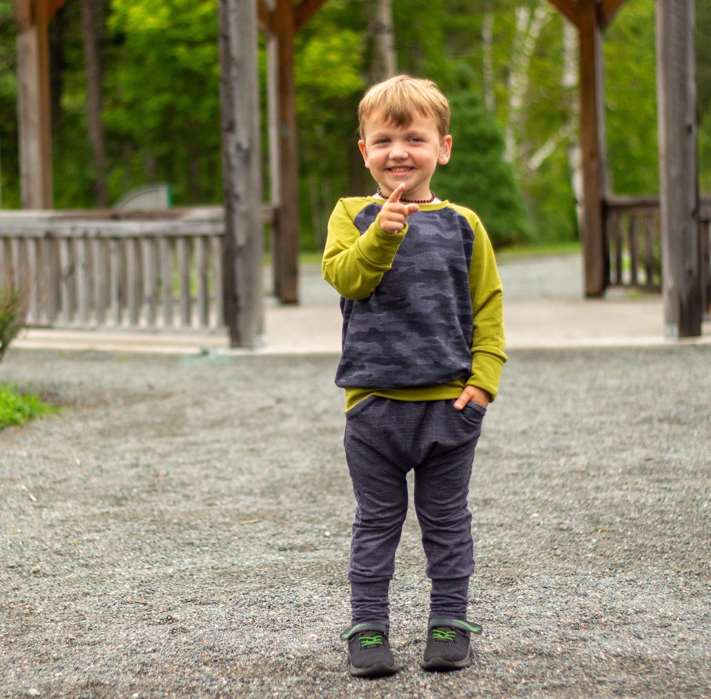 Black Textured Camo Sweater - Grow With Me