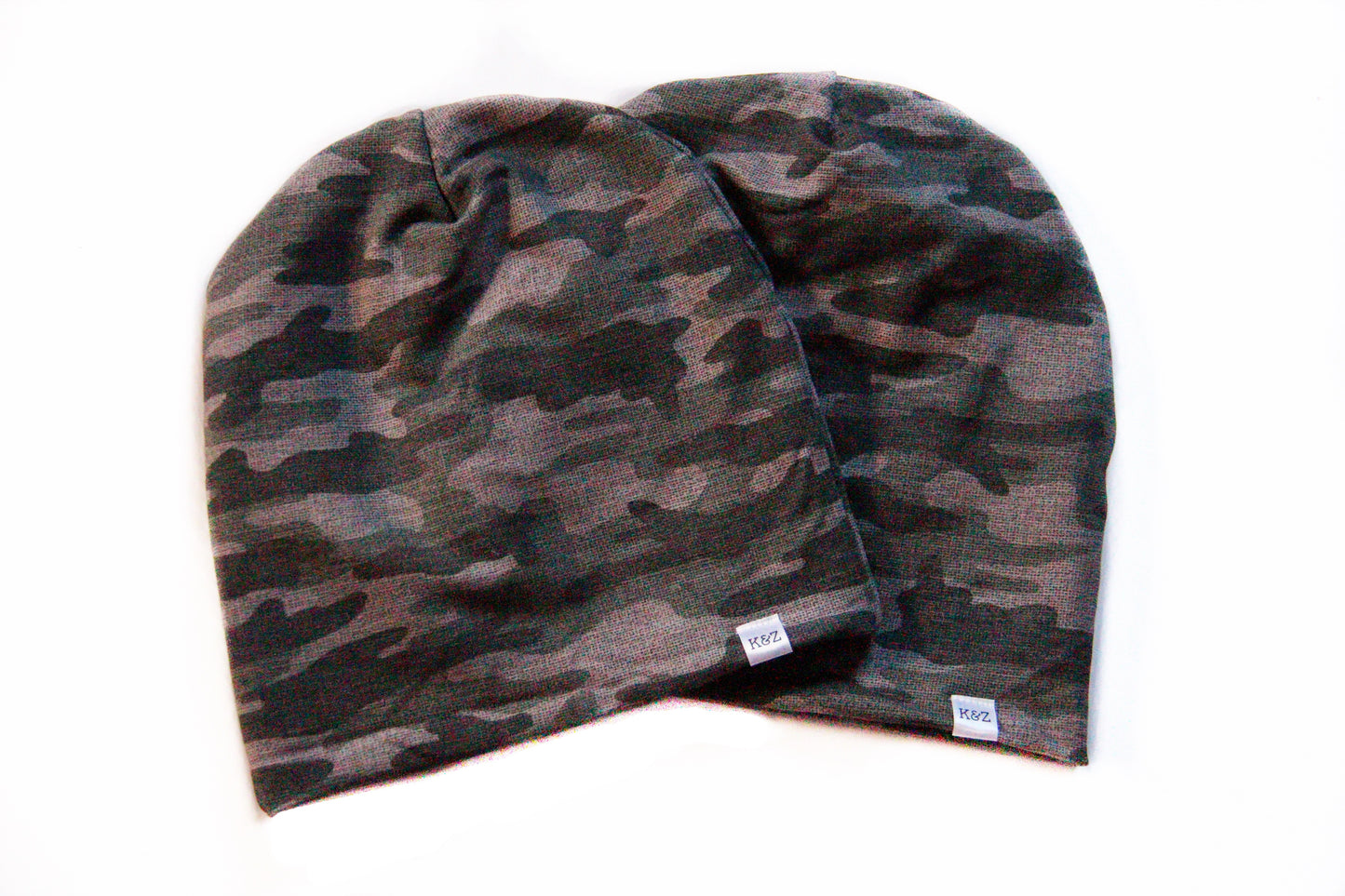 Adult Medium Textured Camo Slouchy Beanie