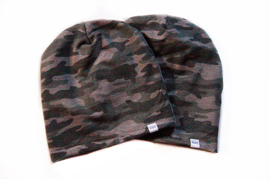 Adult Medium Textured Camo Slouchy Beanie