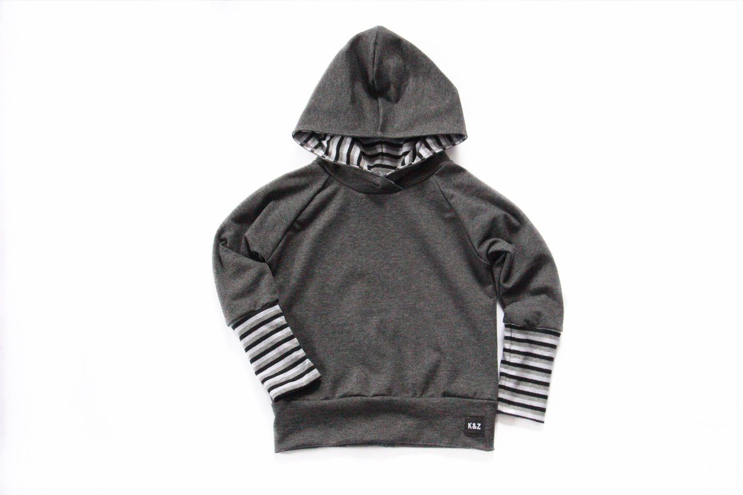 Monochrome Striped Cuff Grow Hoodie