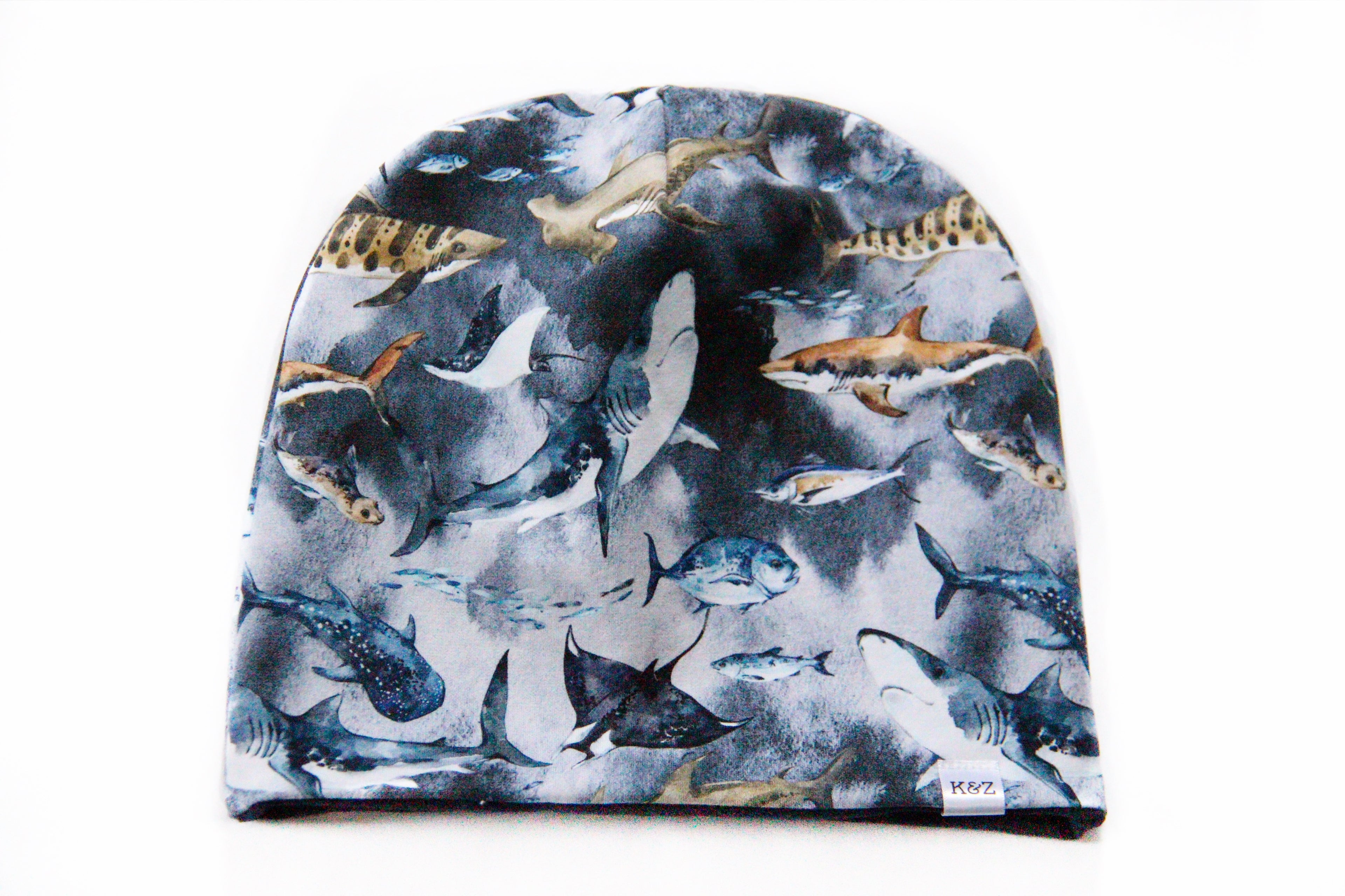 Sea Creatures Reversible Slouchy Beanie