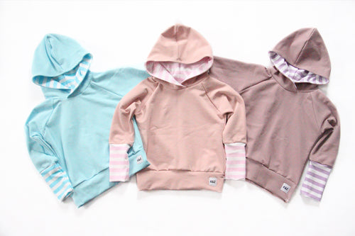 1-3y Purple Pastel Stripes Grow Hoodies