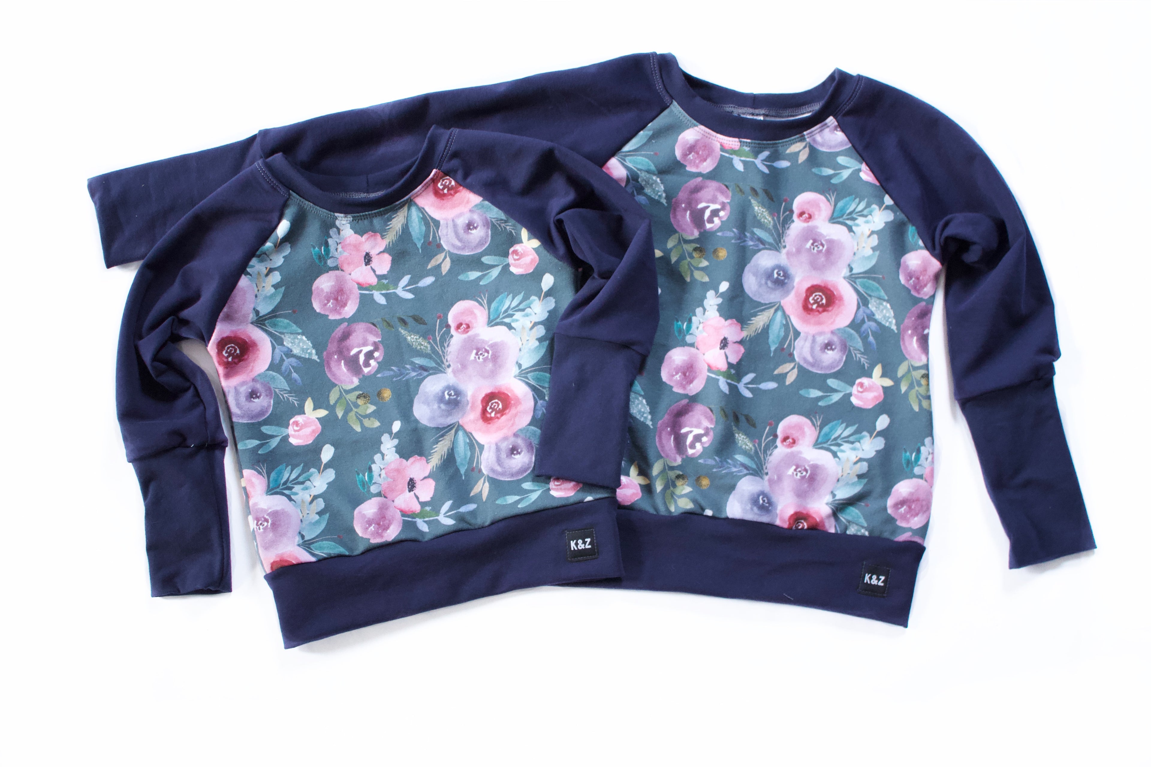 Green Watercolour Floral Sweater - Grow With Me