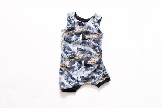 Sea Creatures Overall Romper - Grow With Me