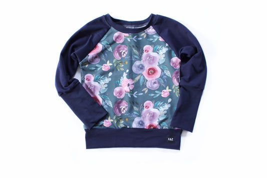 Green Watercolour Floral Sweater - Grow With Me