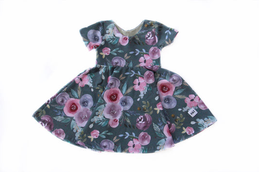 Watercolour Floral Twirl Dress